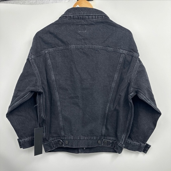 Edwin Jeans Black Denim Jacket Biker Size Small $248 Anthropologie - Picture 3 of 4